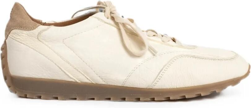 Eleventy Leren sneakers met suède vlak Beige