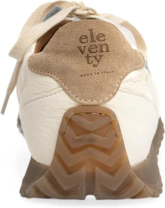 Eleventy Leren sneakers met suède vlak Beige - Foto 2