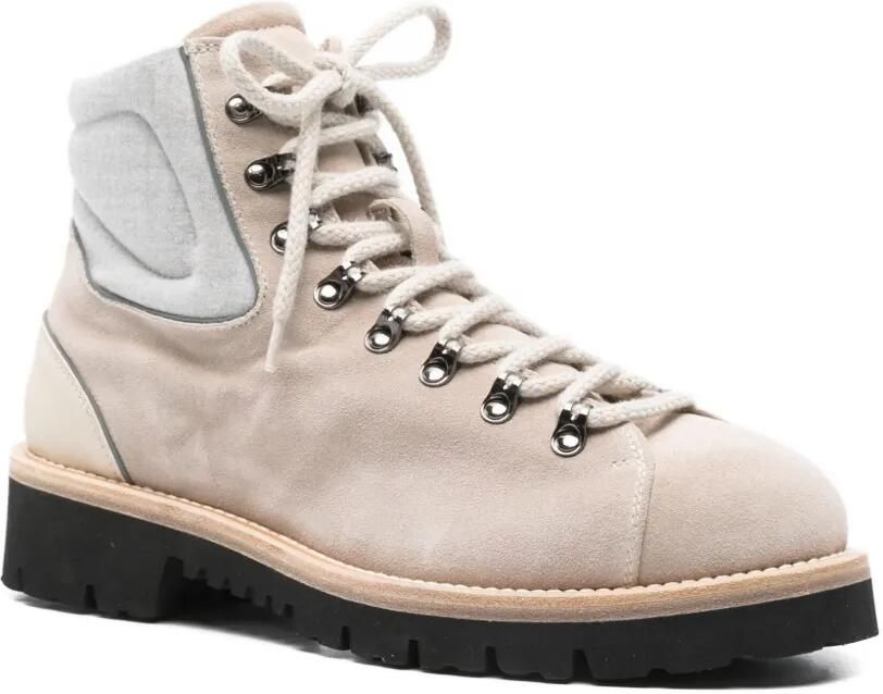 Eleventy Leren veterlaarzen Beige - Foto 2