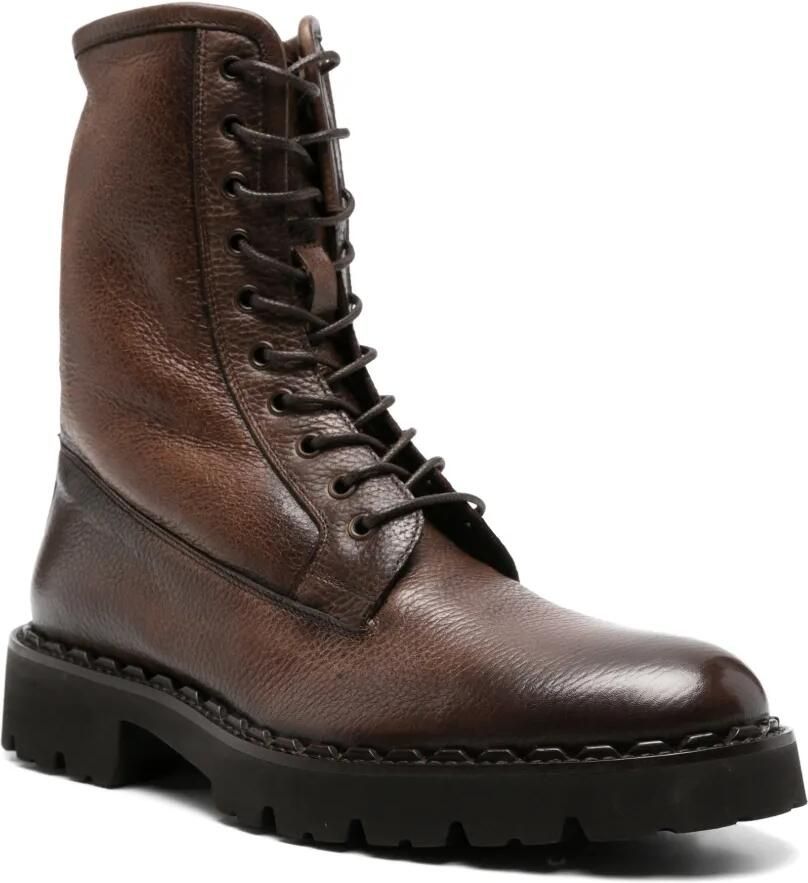 Eleventy Leren veterlaarzen Bruin - Foto 2