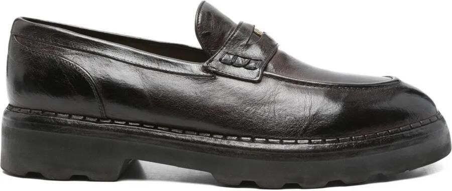Eleventy Loafers met ingebouwde munt Bruin