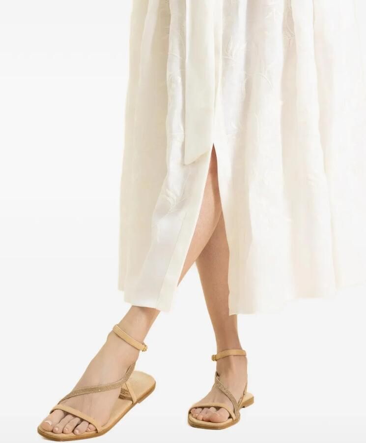 Eleventy Sandalen met kristal Beige