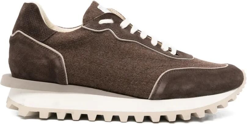 Eleventy Sneakers met chunky zool en vlakken Bruin