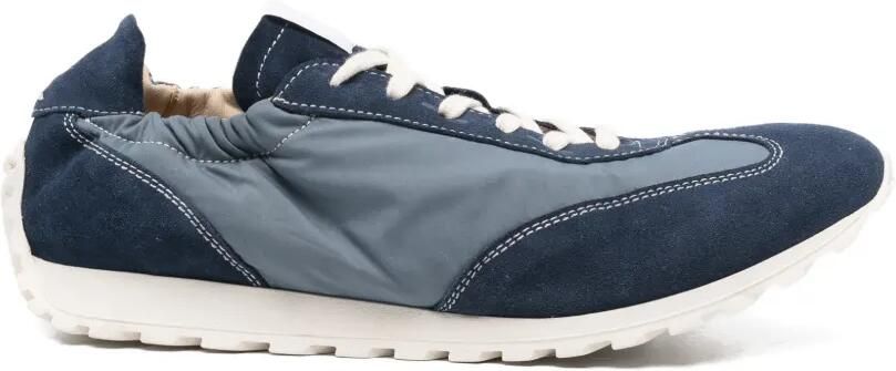 Eleventy Sneakers met suède afwerking en vlakken Blauw