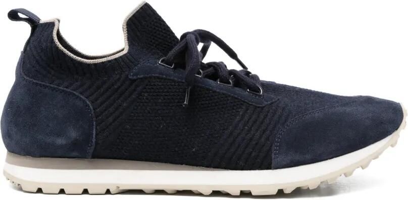 Eleventy Sneakers met suède vlakken Blauw