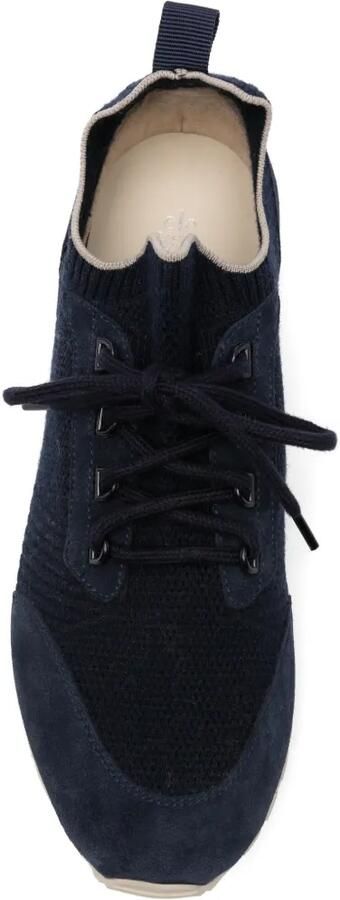 Eleventy Sneakers met suède vlakken Blauw - Foto 4