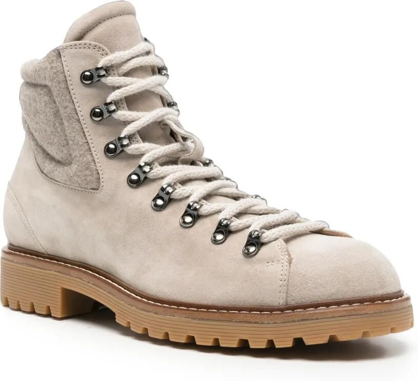 Eleventy Suède enkellaarzen Beige - Foto 3
