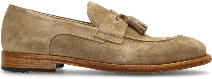 Eleventy Suède loafers met kwastjes Beige