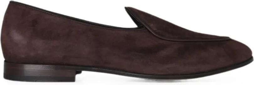 Eleventy Suède loafers met ronde neus Bruin