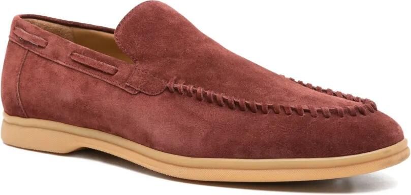 Eleventy Suède loafers met stiksel-detail Rood - Foto 3