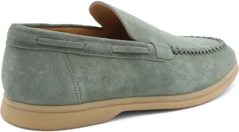 Eleventy Suède loafers met stiksel Groen - Foto 2