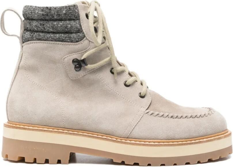 Eleventy Veterlaarzen met stiksels Beige