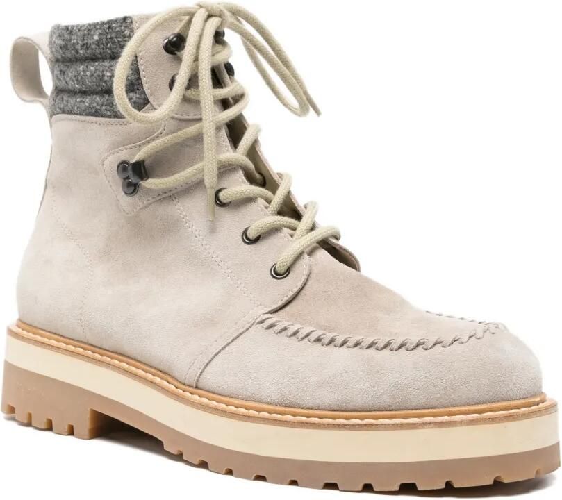 Eleventy Veterlaarzen met stiksels Beige - Foto 3