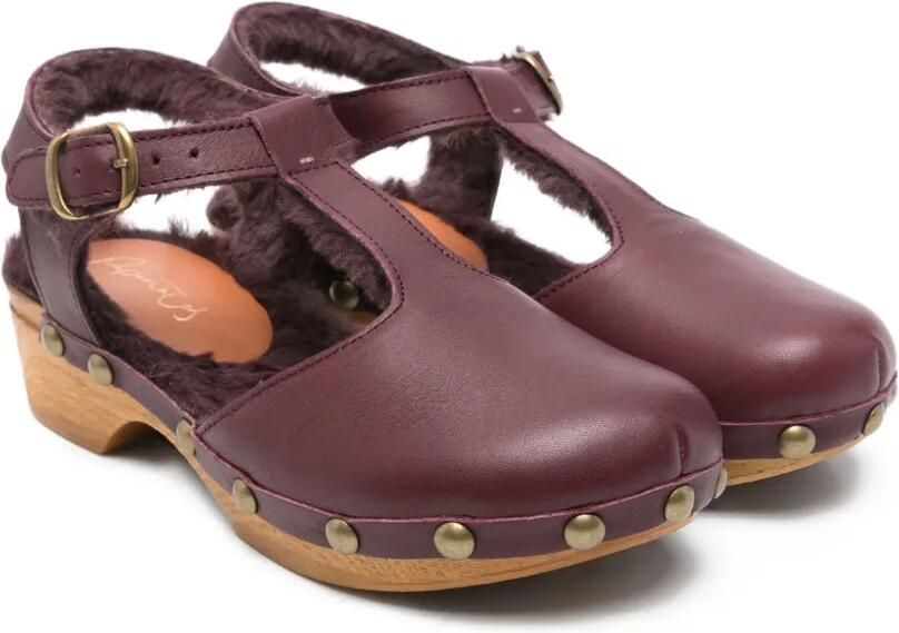 Eli1957 40 mm sandalen met studs en T-bandje Rood
