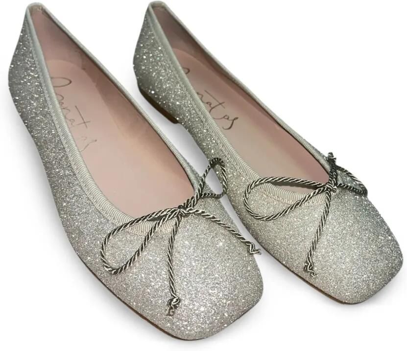 Eli1957 Ballerina's met glitter en strikdetail Goud