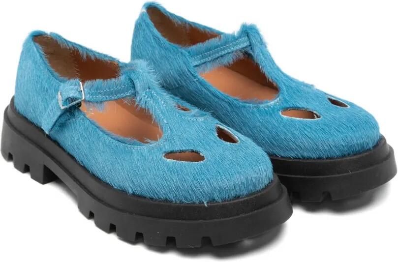 Eli1957 Ballerina's met uitgesneden details Blauw