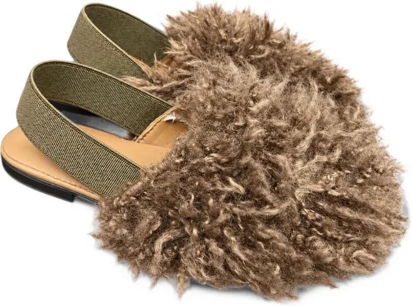 Eli1957 Slingback sandalen van imitatiebont Bruin - Foto 3
