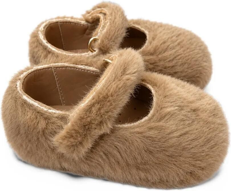 Eli1957 faux-fur touch-strap ballet flats Bruin - Foto 2