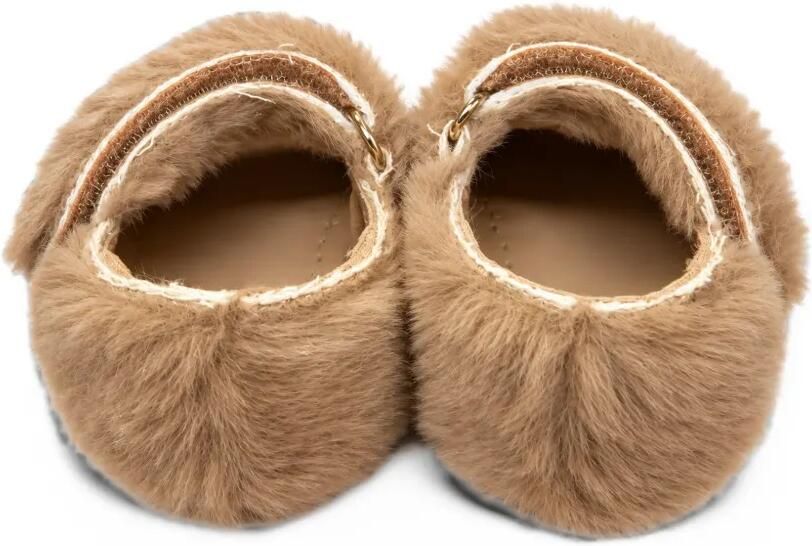 Eli1957 faux-fur touch-strap ballet flats Bruin - Foto 3