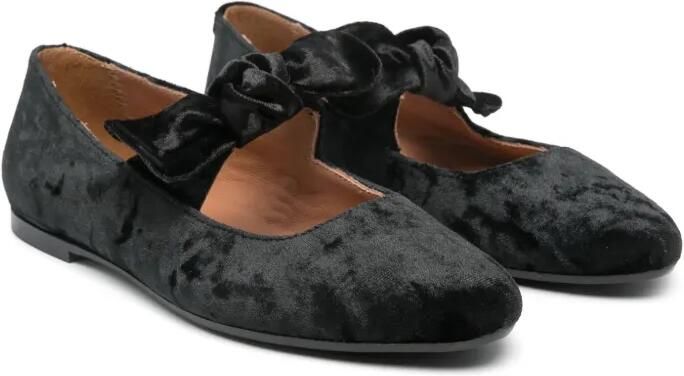 Eli1957 Fluwelen ballerina's Zwart