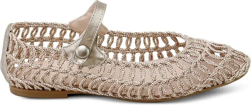 Eli1957 Geweven leren ballerina's Zilver - Foto 4