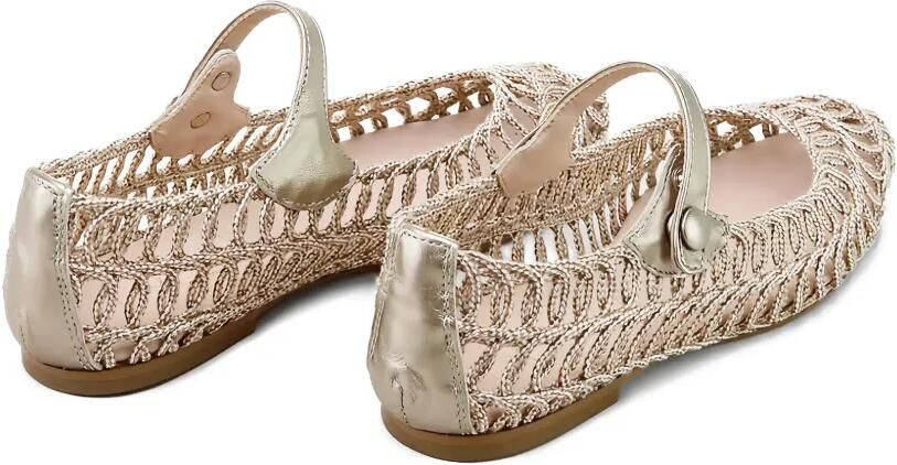 Eli1957 Geweven leren ballerina's Zilver - Foto 3
