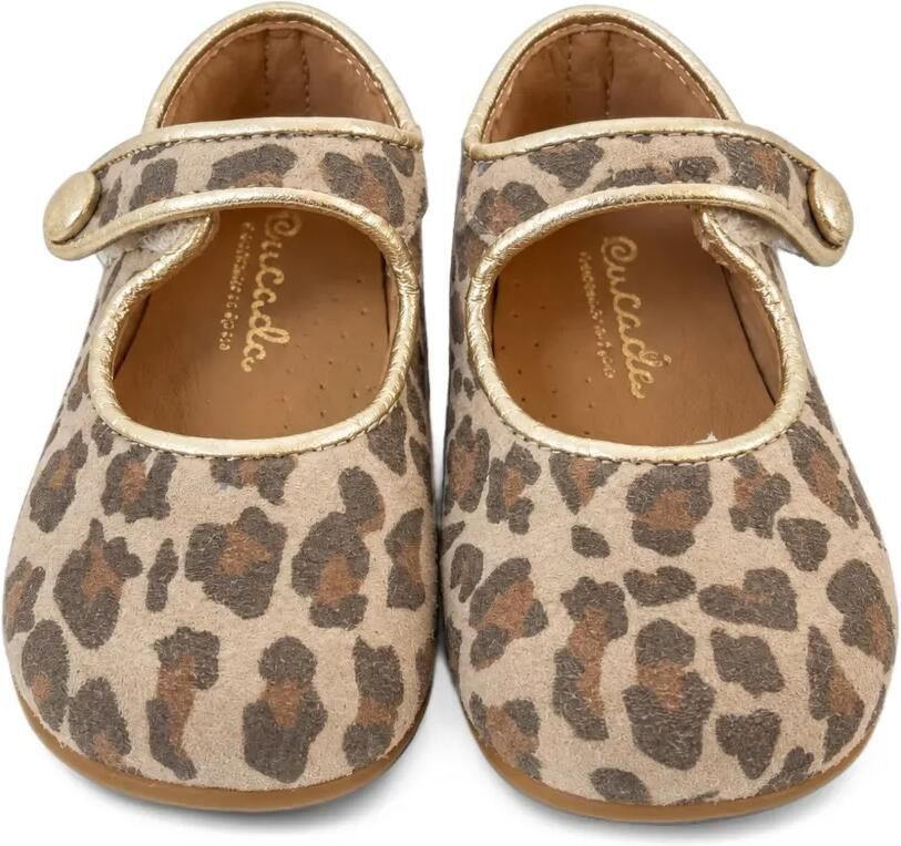 Eli1957 leopard-print leather ballet flats Beige