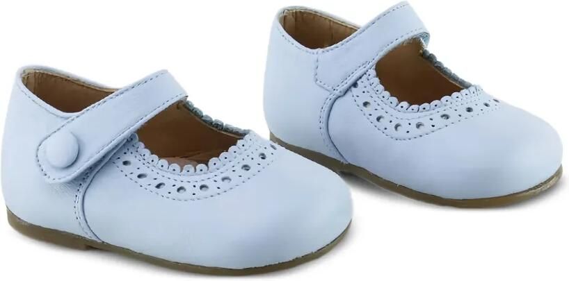 Eli1957 Leren ballerina's met geperforeerd detail Blauw
