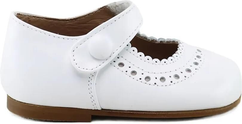 Eli1957 Leren ballerina's met geperforeerd detail Wit