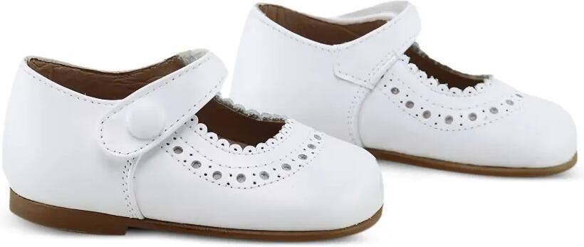 Eli1957 Leren ballerina's met geperforeerd detail Wit - Foto 3