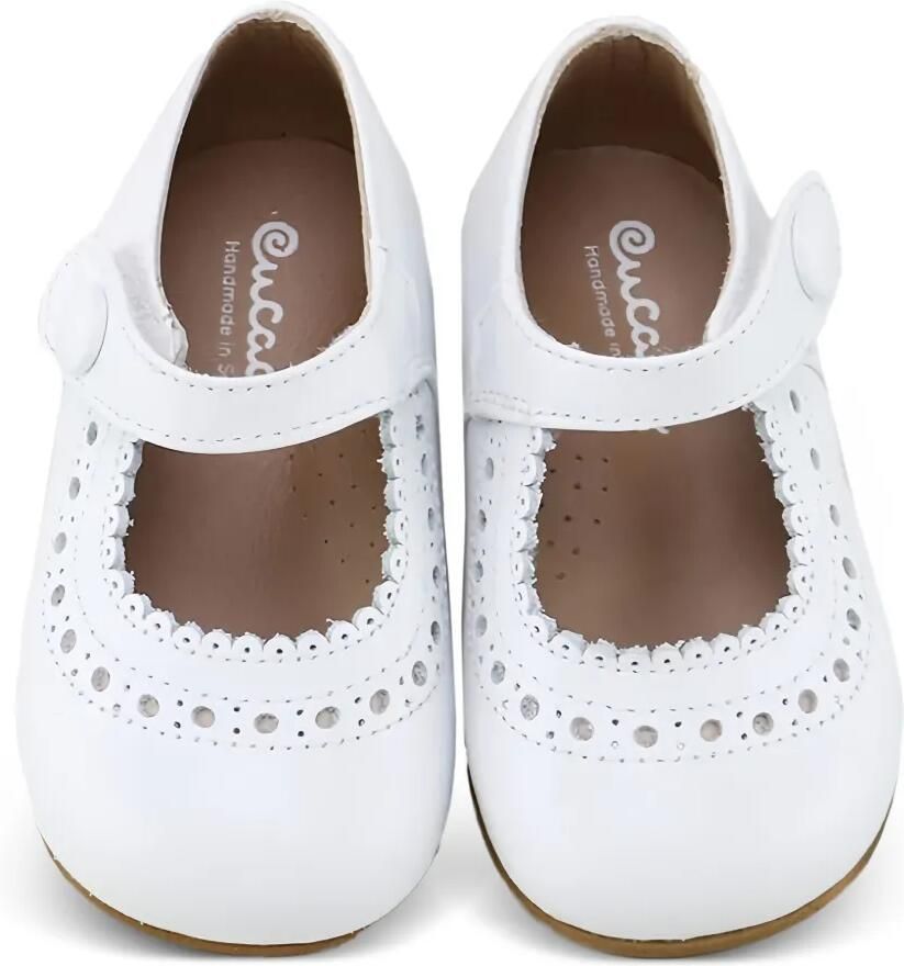 Eli1957 Leren ballerina's met geperforeerd detail Wit - Foto 2