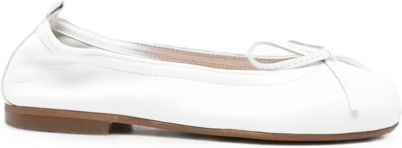 Eli1957 Leren ballerina's met strikdetail Wit