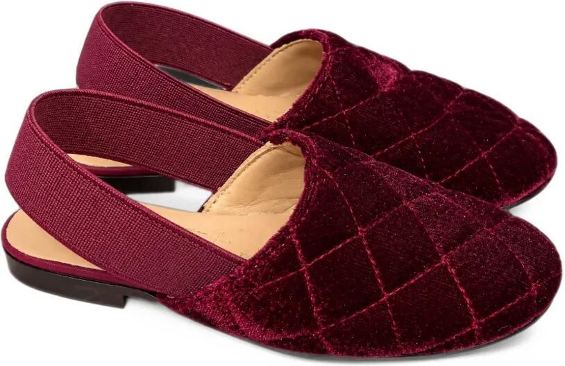 Eli1957 Gewatteerde fluwelen slingback sandalen Rood - Foto 3