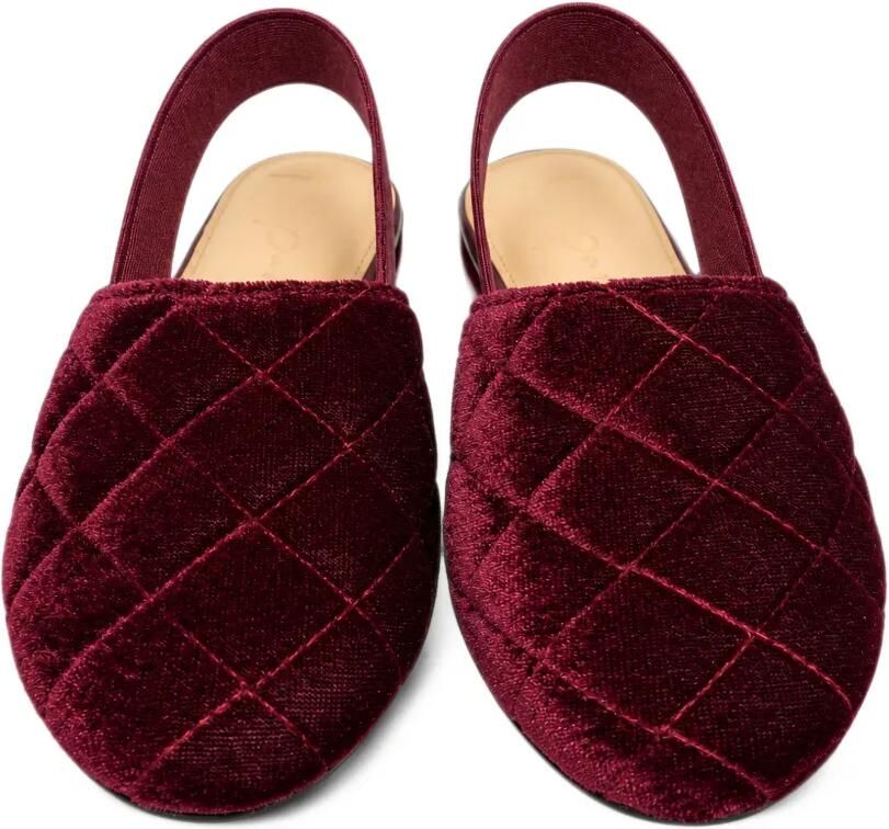 Eli1957 Gewatteerde fluwelen slingback sandalen Rood - Foto 2
