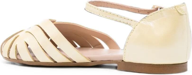Eli1957 Sandalen met gespsluiting en gekooid detail Beige - Foto 3