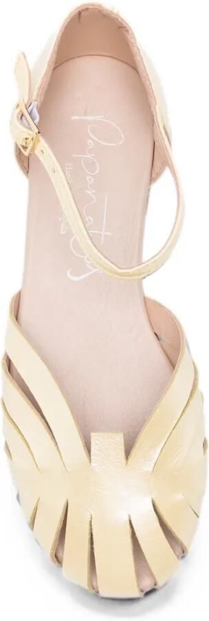 Eli1957 Sandalen met gespsluiting en gekooid detail Beige - Foto 2