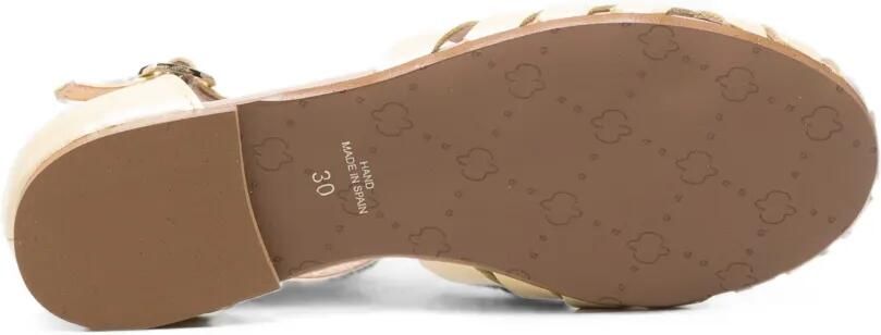 Eli1957 Sandalen met gespsluiting en gekooid detail Beige - Foto 4