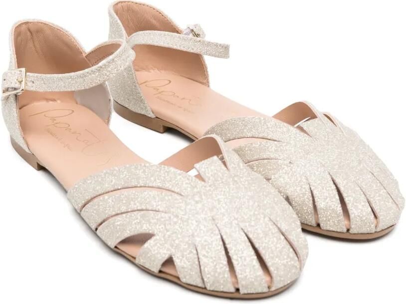 Eli1957 Sandalen verfraaid met glitter Beige