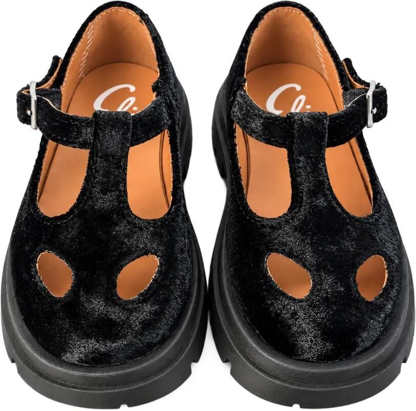 Eli1957 T-bar velvet ballet flats Zwart - Foto 2