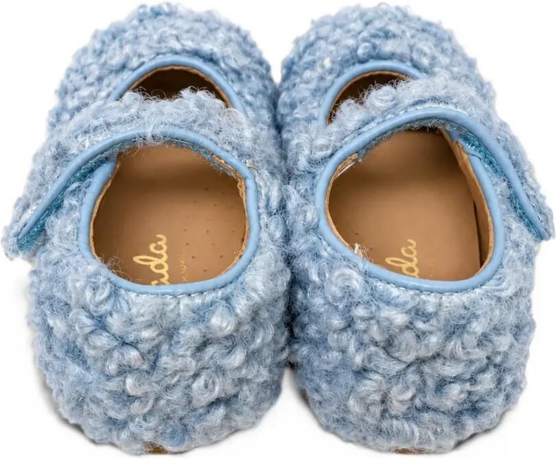 Eli1957 teddy-texture touch-strap ballet flats Blauw - Foto 3