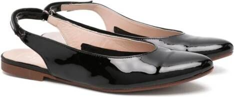 Eli1957 Lakleren slingback ballerina's Zwart