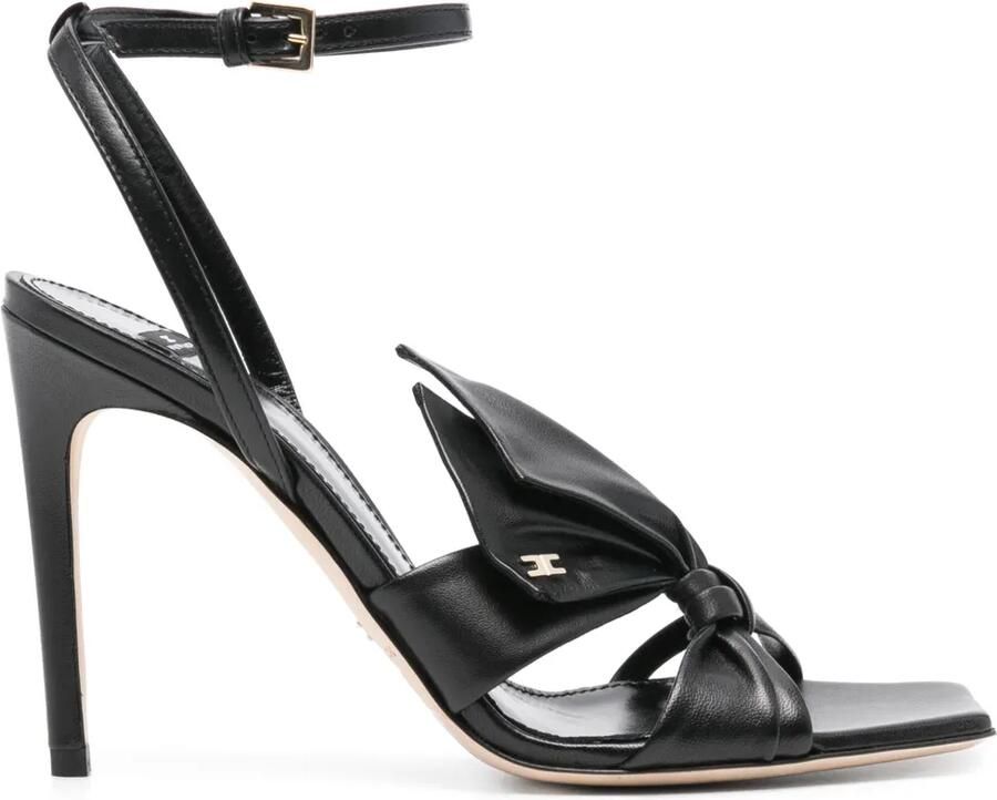 Elisabetta Franchi 100 mm sandalen verfraaid met strik Zwart