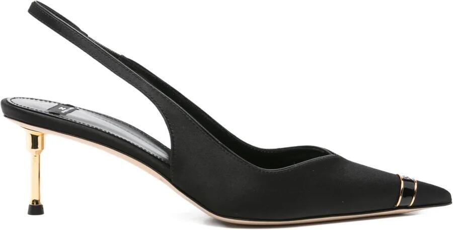 Elisabetta Franchi 60 mm slingback pumps met puntige neus Zwart