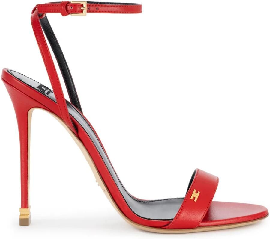 Elisabetta Franchi Étoile nappa leren sandalen met enkelbandje Rood