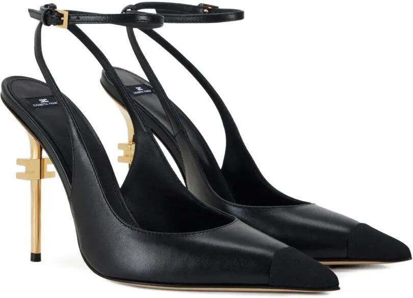 Elisabetta Franchi Falcon slingback sneakers van nappa en gros-grain Zwart