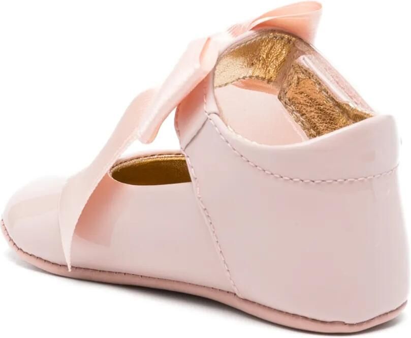 Elisabetta Franchi Kids Lakleren babyschoentjes met strikdetail Roze