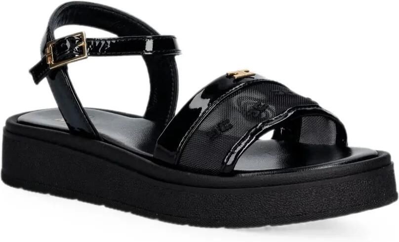Elisabetta Franchi Kids Lakleren sandalen met logo-plakkaat Zwart - Foto 2