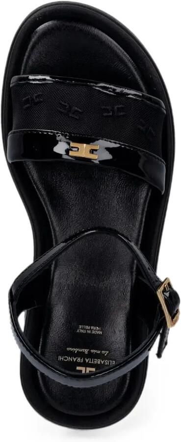 Elisabetta Franchi Kids Lakleren sandalen met logo-plakkaat Zwart - Foto 4