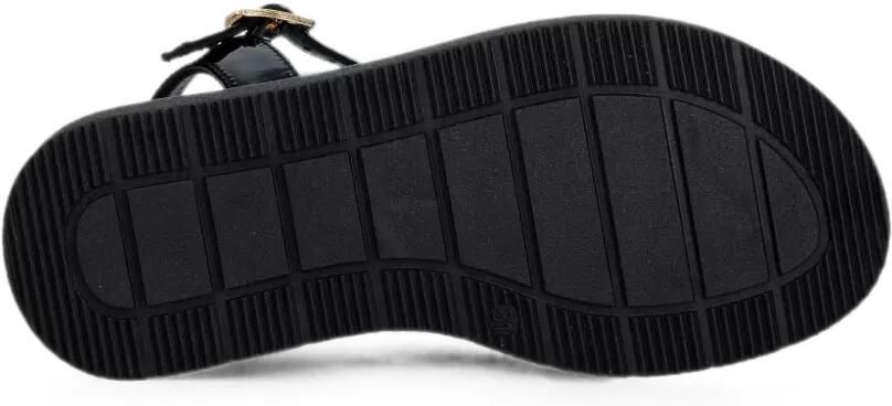Elisabetta Franchi Kids Lakleren sandalen met logo-plakkaat Zwart - Foto 5