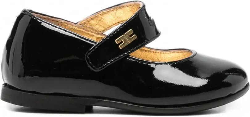 Elisabetta Franchi Kids Leren ballerina's Zwart